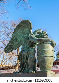 Sculpture Of A Grieving Angel. Sculptor Ivan Martos. Russia Moscow. April 9, 2018