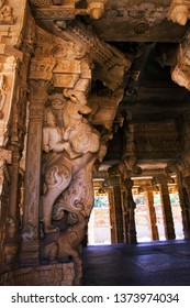 Sculpture Of King Krishnadevaraya Riding His Horse At The Vittala Temple, Hampi, Karnataka, India.