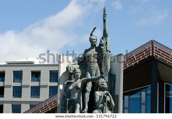 Sculpture Maori Explorer That Found New Stock Photo Edit Now