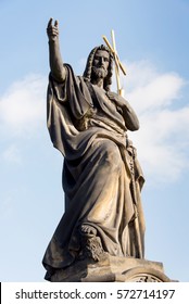sculpture on the Charles Bridge, Prague, Czech Republic