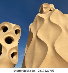 Gaudí sculpture on the rooftop of Casa Milà, Catalonia, Spain  - Powered by Shutterstock