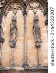 Sculpture on the west facade of Lichfield Cathedral, Staffordshire