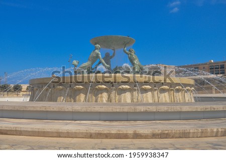 Sculpture of Triton Fountain in Valletta