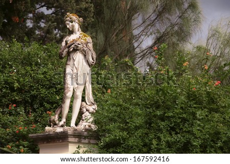 Sculptured figure on the grounds of the Achillion Palace on the island of Corfu.
