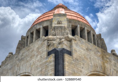 Sculptures Of The Monument To The Mexican Revolution (Monumento A La Revolucion Mexicana). Built In Republic Square In Mexico City In 1936.