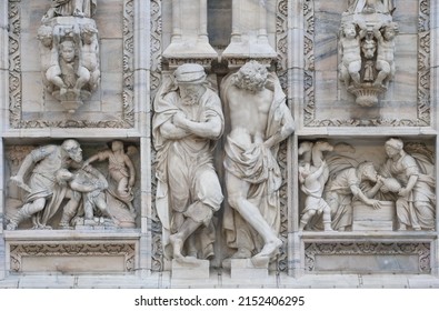  Sculptures on facade Milano Dome, Lombardy, Italy