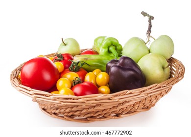 scuttle with vegetables on a white background - Shutterstock ID 467772902