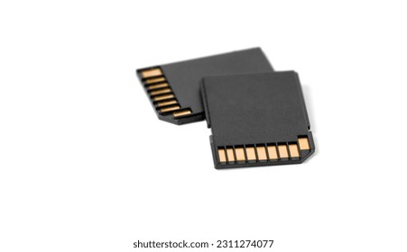 Sd card, memory card with copyspace isolated on a white background. - Shutterstock ID 2311274077