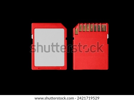 SD card mini case on black background. Isolated transparent adapter mockup. Clean cover box template.