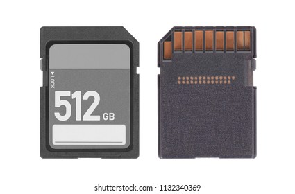 SD Memory Card Isolated On White Background - 512 Gigabyte