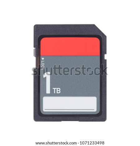 SD Memory card isolated on white background - 1 Terabyte
