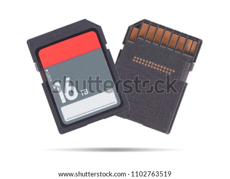 SD Memory card isolated on white background - 16 Terabyte