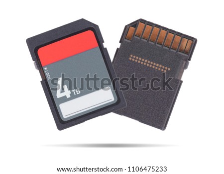 SD Memory card isolated on white background - 4 Terabyte