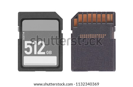 SD Memory card isolated on white background - 512 Gigabyte