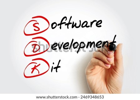 SDK - Software Development Kit acronym, technology concept background