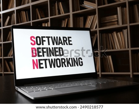 SDN Software Defined Networking is shown using a text