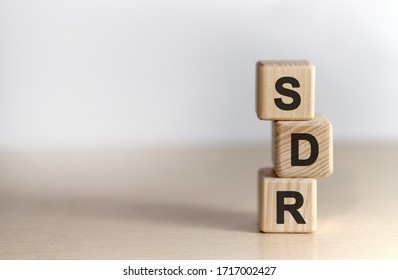 SDR Serpstat Domain Rank - concept on vertical wooden cubes
