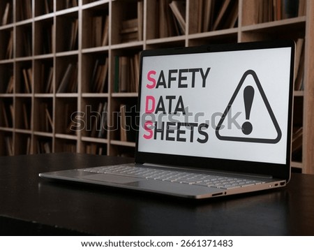 SDS Safety data sheets are shown using a text