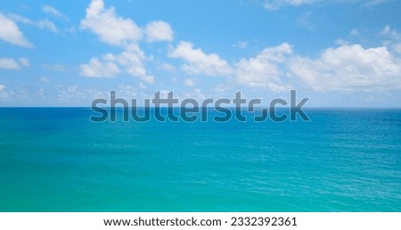 Sea Aerial view blue sky, blue sea. Aerial view blue sea horizon as far as the eye can see One part sky, one part sea.