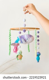 Sea Animail Baby Mobile New Baby Gift Basket. Beautiful Crochet Baby Mobile. Baby Shower Gift, Expecting Mom Gift.