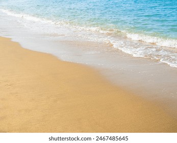 Sea Background Shore Blue Water White Sky Season Summer Tropical Ocean Beautiful Wave Seascape Vacation Smooth Wallpaper Island Outdoor Tropical Coast Sandy Nature Landscape Space for Travel Relax. - Powered by Shutterstock