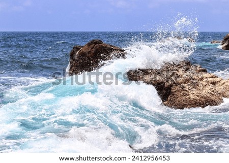 sea ​​waves and bad weather on the coral coast