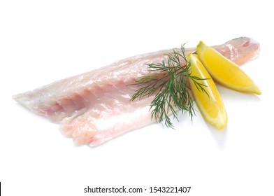 Sea Bass Fillet Isolated On White