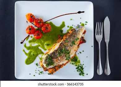 Sea Bass Fillet Stuffed With Creamed/Portuguese Dish
