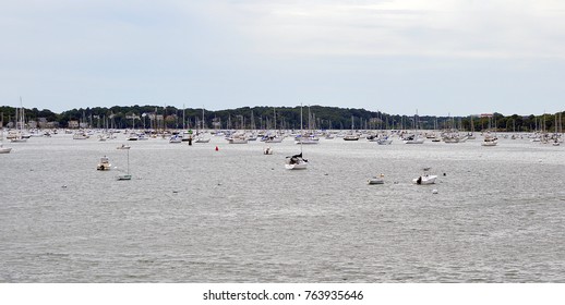 Sea Bay With Lots of Sail Boats