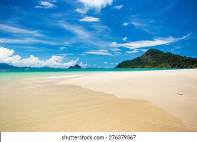 sea beach blue sky at Ranong, Thailand