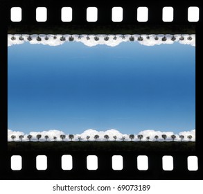 Sea Blue Lagoon In A Film Frame