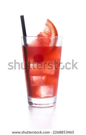 Sea breeze cocktail in glass isolated on white background