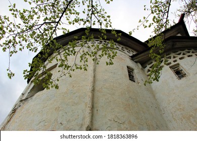 Sea Church Of St. Clement Of Rome In Pskov In The Spring. Russia. Christian Orthodox Church.