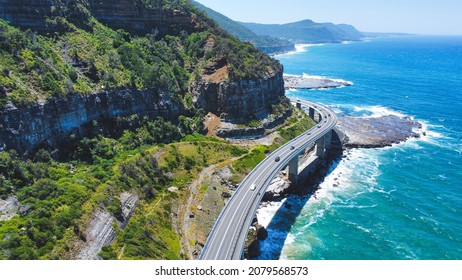 Sea Cliff Bridge Drone Shot