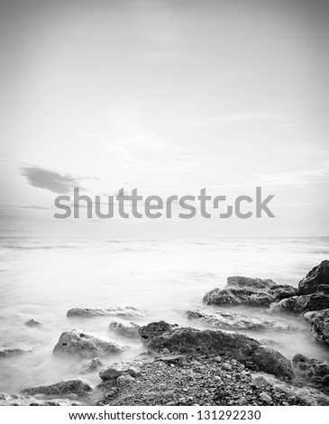 Similar – Image, Stock Photo Beach with rocks and puddle in a sunset, ribadeo, lugo, galician, spain