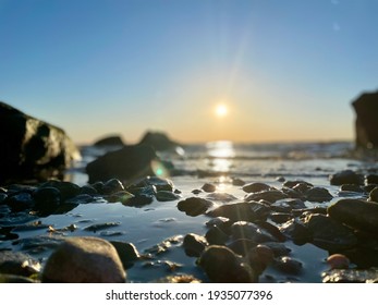 Sea Coast Of Rhode Island In The Spring