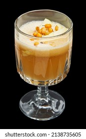 Sea ​​buckthorn Cocktail On A Black Background