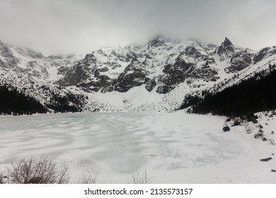 Sea Eye Lake In Winter. Tatra Mountains, Poland