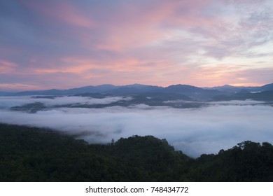 sea of fog ,beautiful valley ,Thailand 