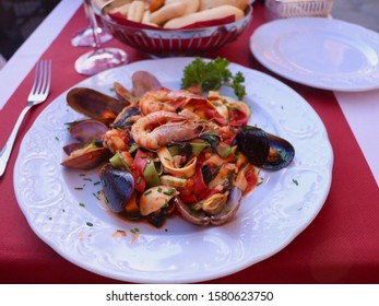 Sea Food Pasta. Here Is A Very Delicious And Fabulous Dish In Venice, Italy.