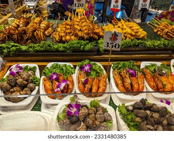 sea food (Street food) in bangkok, thailand, south east asia - Powered by Shutterstock