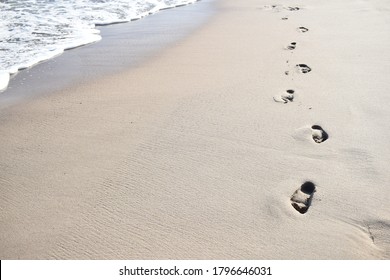 Sea ​​beach Footprints Shore Water