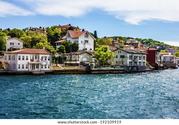 sea front town houses bosphorus istanbul stock photo edit now 192109919