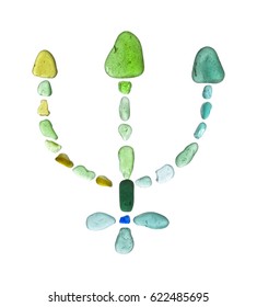 Sea Glass Mosaic - Planet Neptune Astrological Symbol