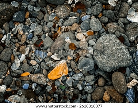 Sea glass, Pebbles on the Beach