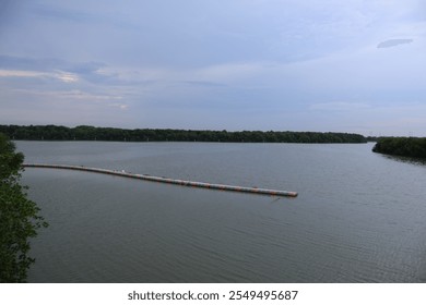 Sea with island view taken from the bridge, clear sky and quite - Powered by Shutterstock