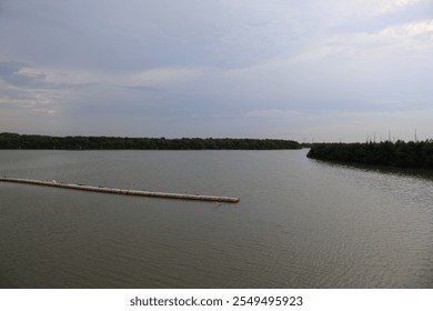 Sea with island view taken from the bridge, clear sky and quite - Powered by Shutterstock