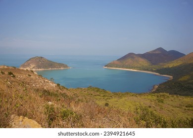 Sea and island views at Tsin Yue Wan Campsite 煎魚灣營地, Lantau Island, Hong Kong