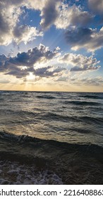 The Sea In Israel Just Before Sunset 