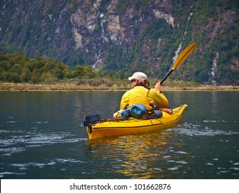 Sea Kayak In Milford Sound, New Zealand